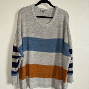 Good Luck Gem Striped Knit Lightweight Sweater